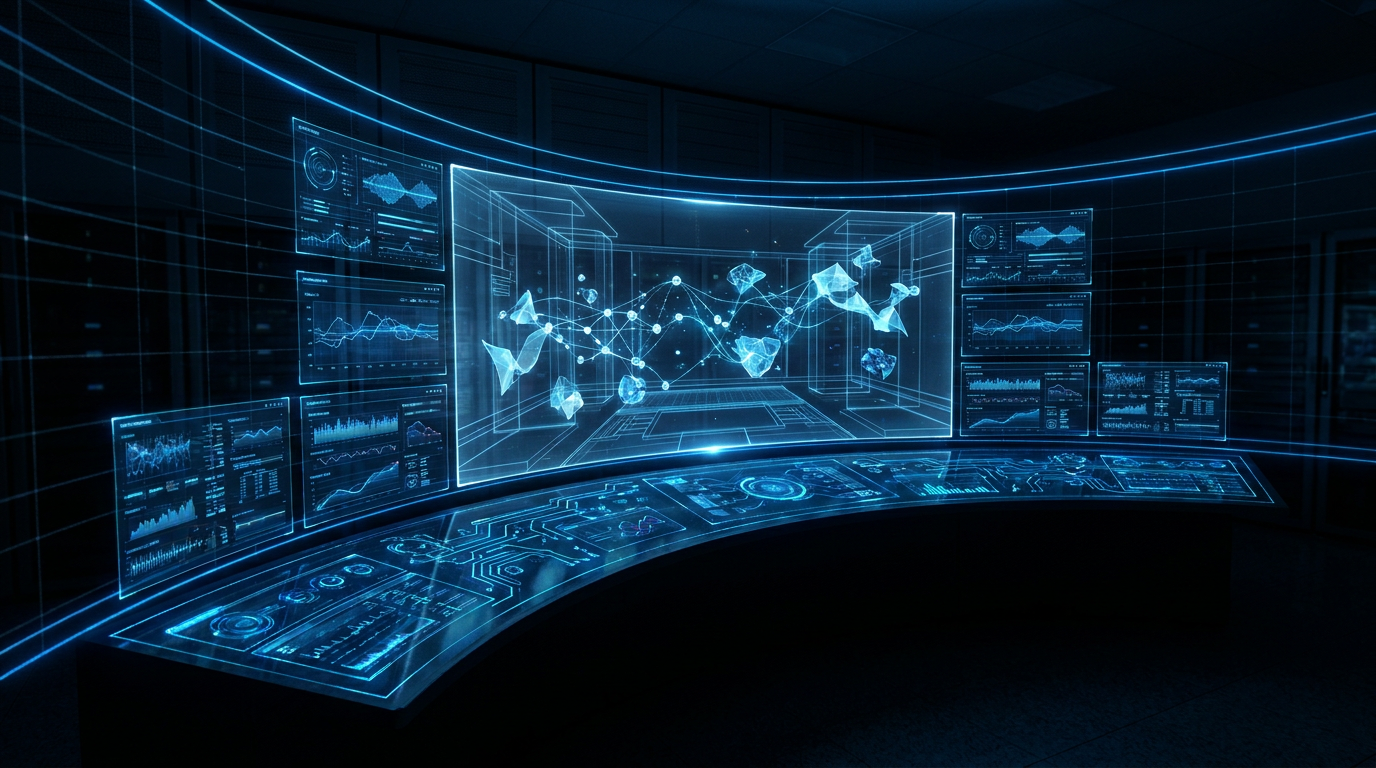 Abstract graphic representing an AI adapting a scenario to a specific technology estate