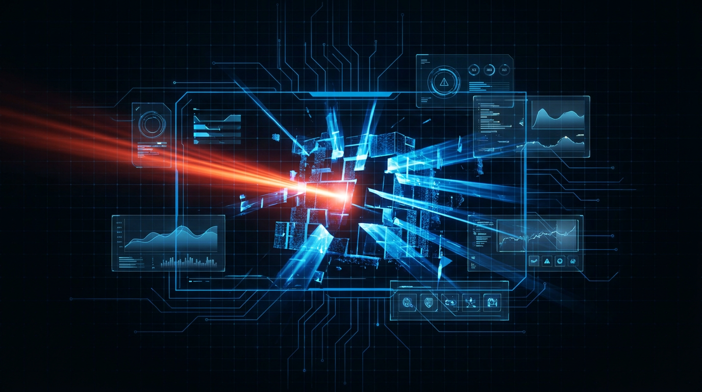 Abstract graphic representing hypervisor and backup-targeted attack